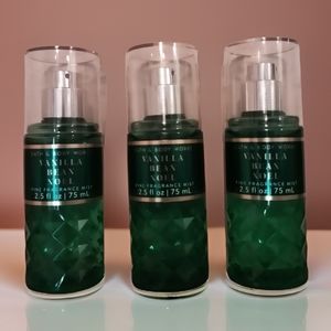 3 NEW Bath & Body Works Travel Size Vanilla Bean Noel Fine Fragrance Mists